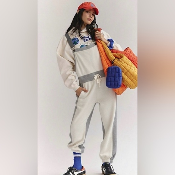 FP Movement by Free People Pants - NWT Free People Movement M Making It Overalls in Heather Gray Combo New $168